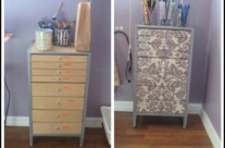 IKEA Office Drawer Makeover {Mod Podge}
