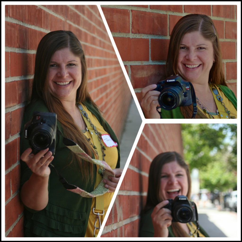 Tonya collage posing while learning how to be a photographer